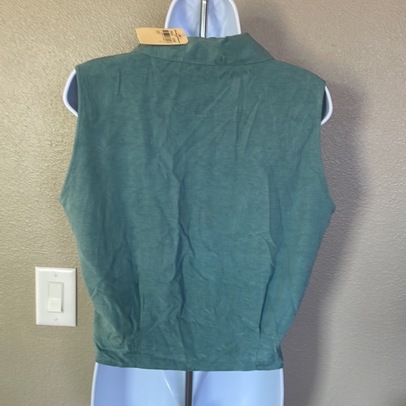 NWT Tommy Bahama sleeveless shirt, Monaco, palms, Tie top, color-ocean  size L - Picture 7 of 11